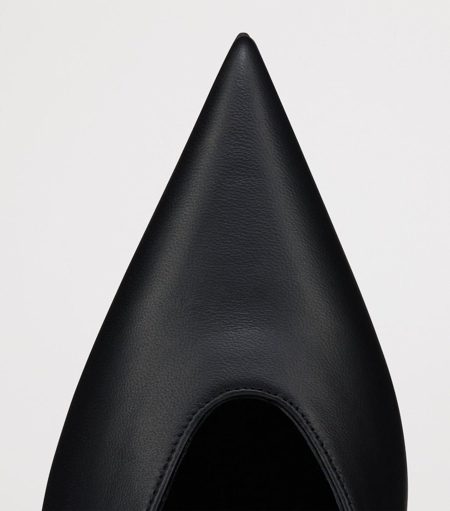 Black Miss Z Slimimule Leather Heeled Mules 80