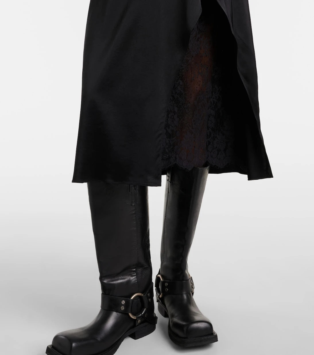 Acne Studios - Lace-trimmed satin slip dress