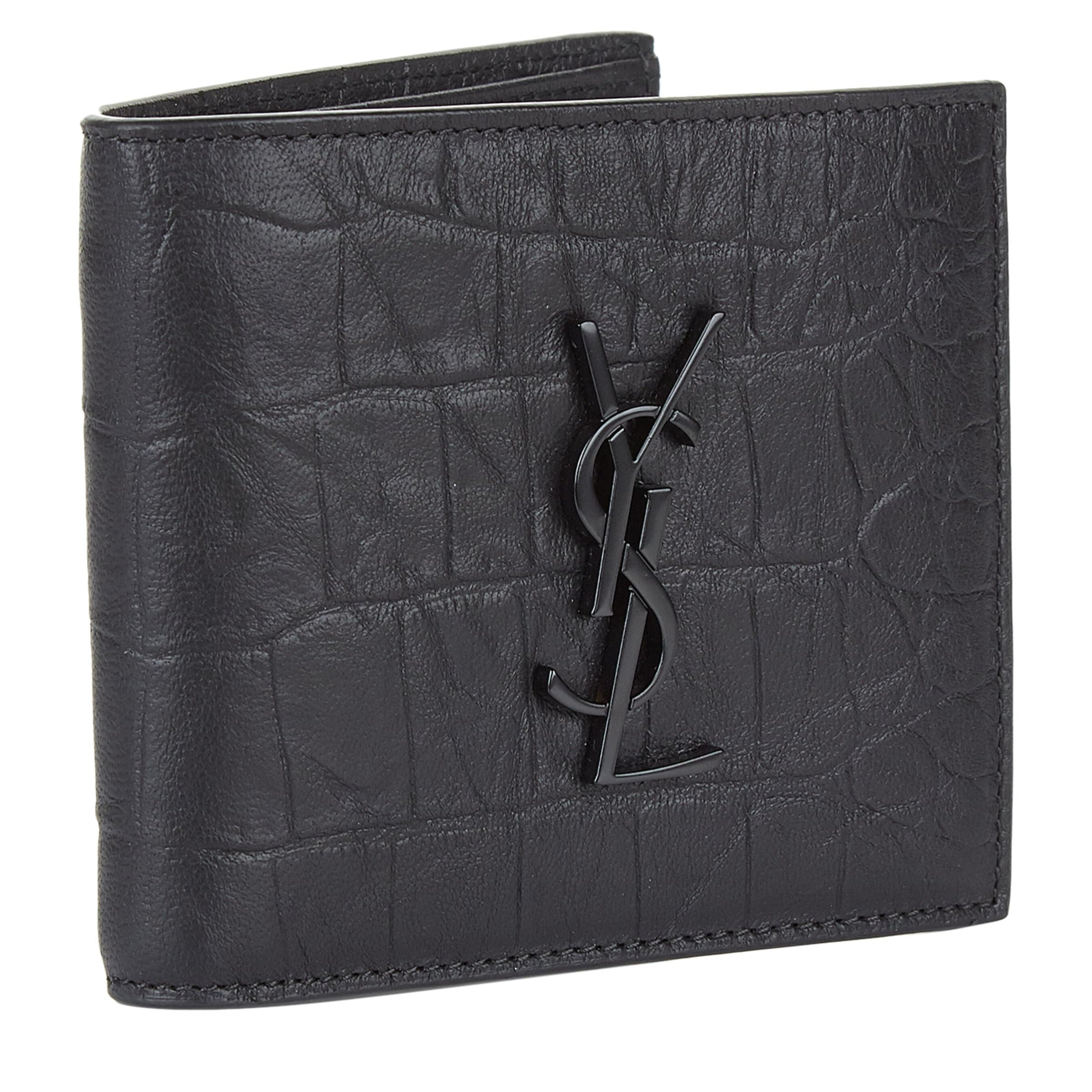 Saint Laurent Monogram Crocodile Effect Wallet