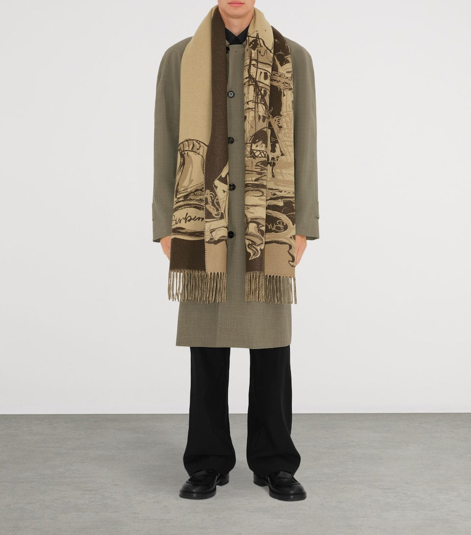 Beige Cashmere Tower Bridge Scarf