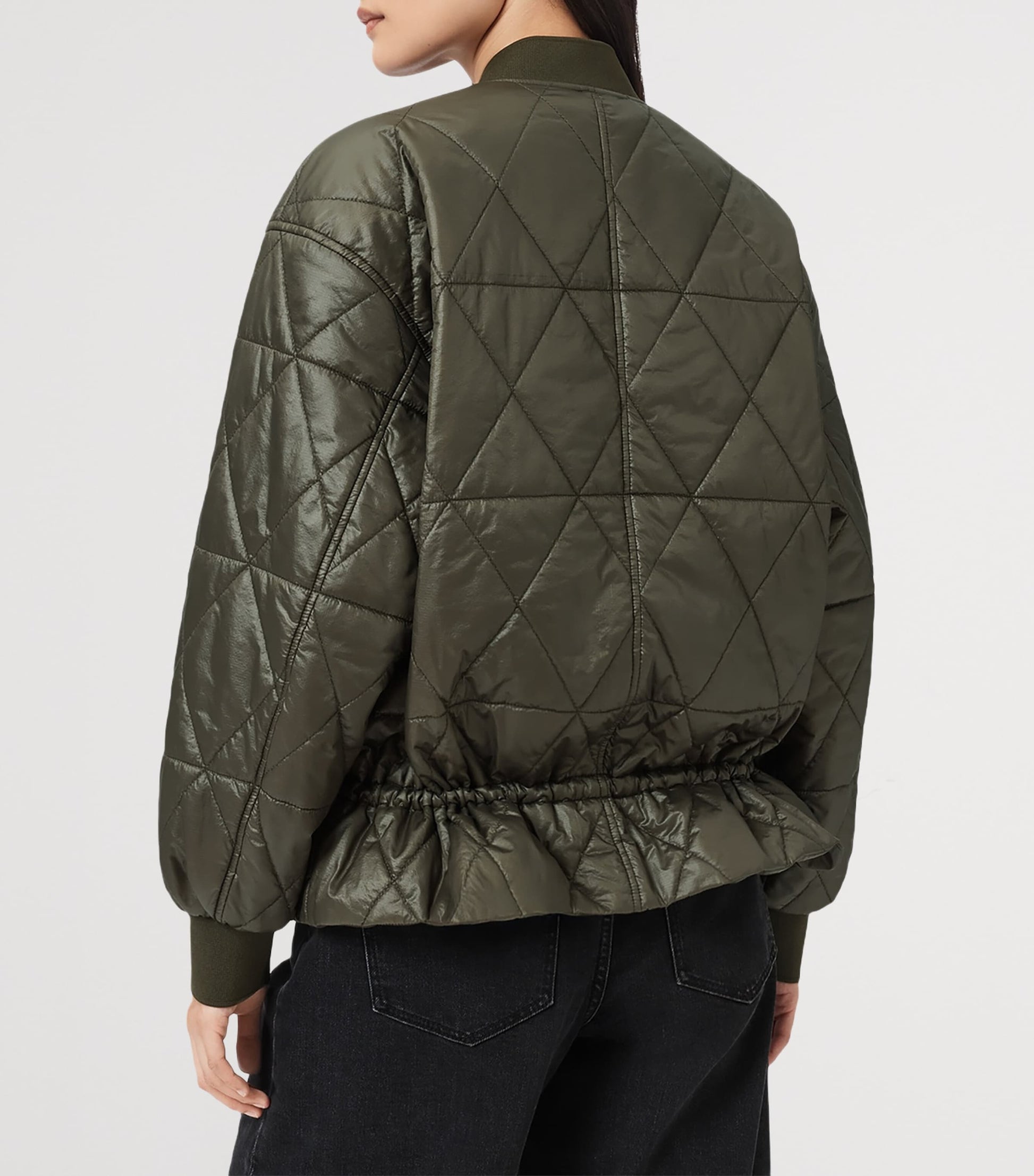 Green Quilted Alii Bomber Jacket