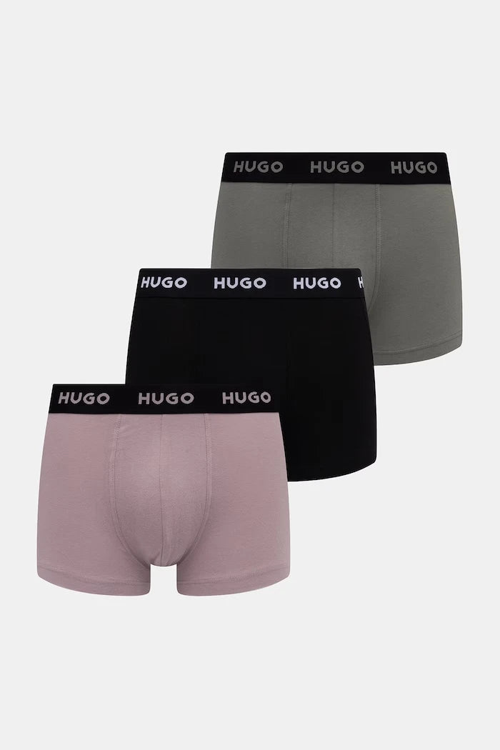 HUGO Erkek Pamuk Elastan Boxer TRUNK TRIPLET PACK 3'lü