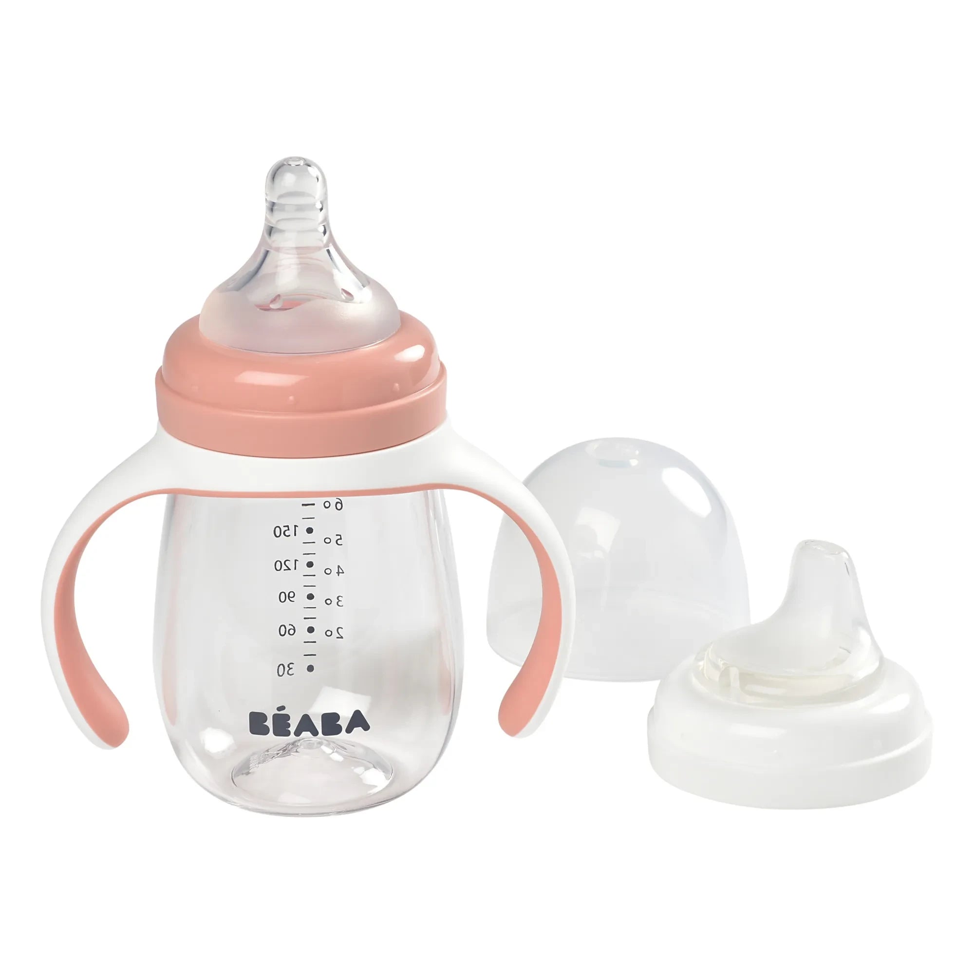 Béaba - 2-in-1 Learning Baby Bottle 240 ml | Dusty Pink