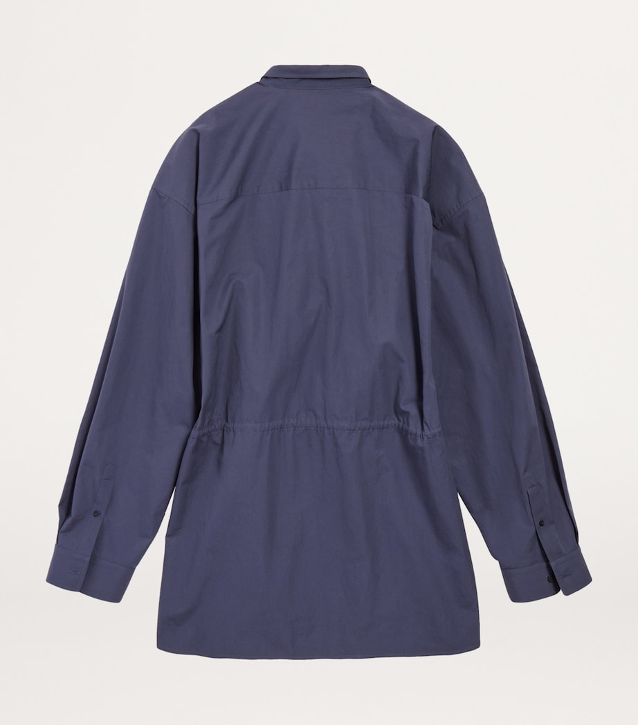 Balenciaga Blue Cotton Mini Shirt Dress