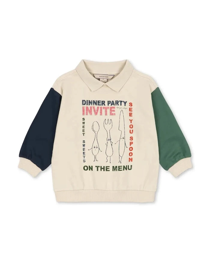 Konges Sløjd SPOTTY LS POLO GOTS Çocuk Pamuklu Sweatshirt