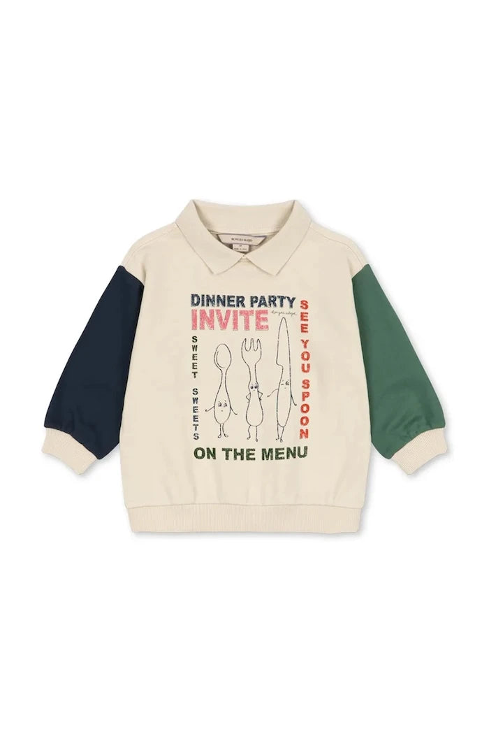 Konges Sløjd SPOTTY LS POLO GOTS Çocuk Pamuklu Sweatshirt