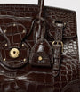 Ralph Lauren Collection Brown Alligator Leather Ricky 27 Top-Handle Bag