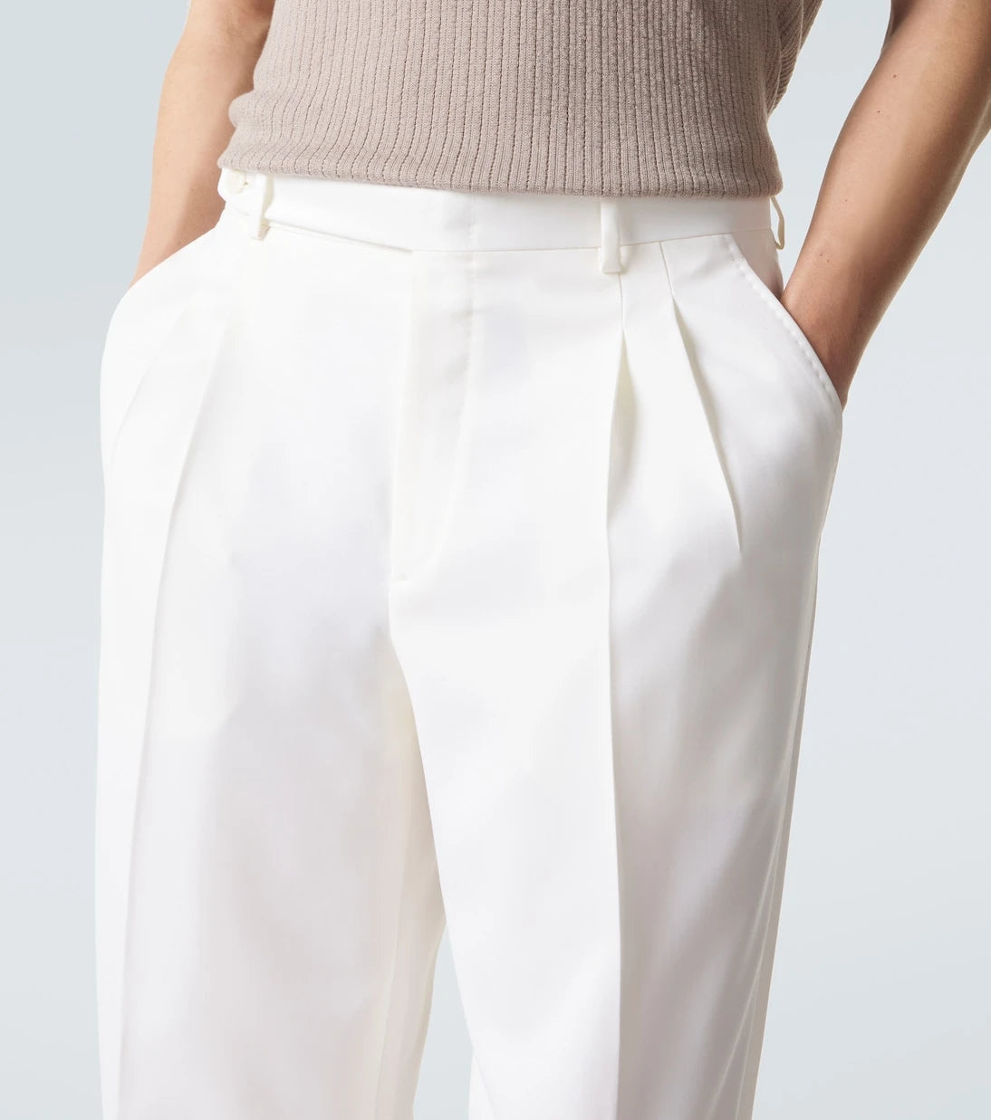 Brioni - Elba yünlü düz paça pantolon