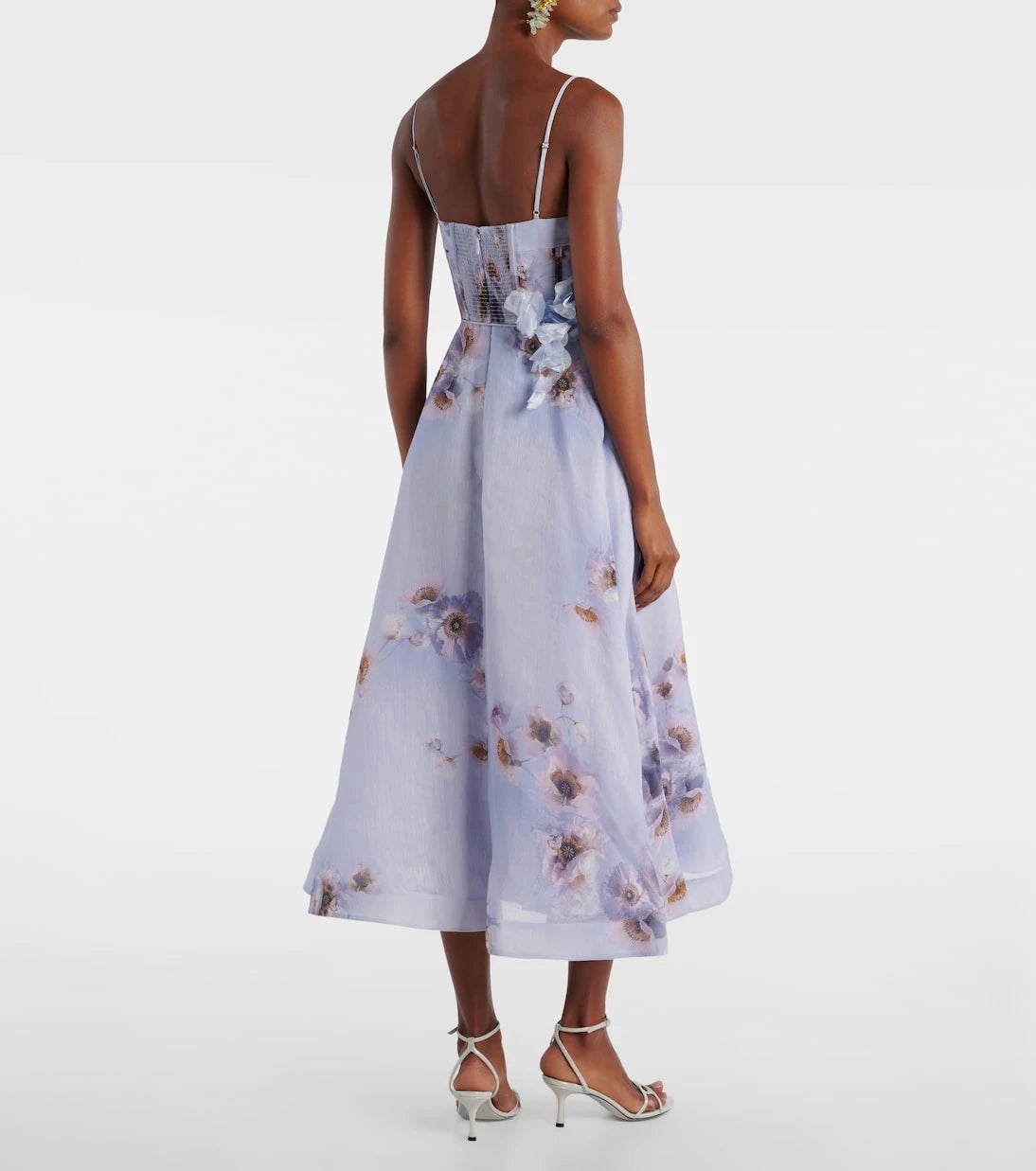 Zimmermann - Hypnotic floral linen and silk bustier dress