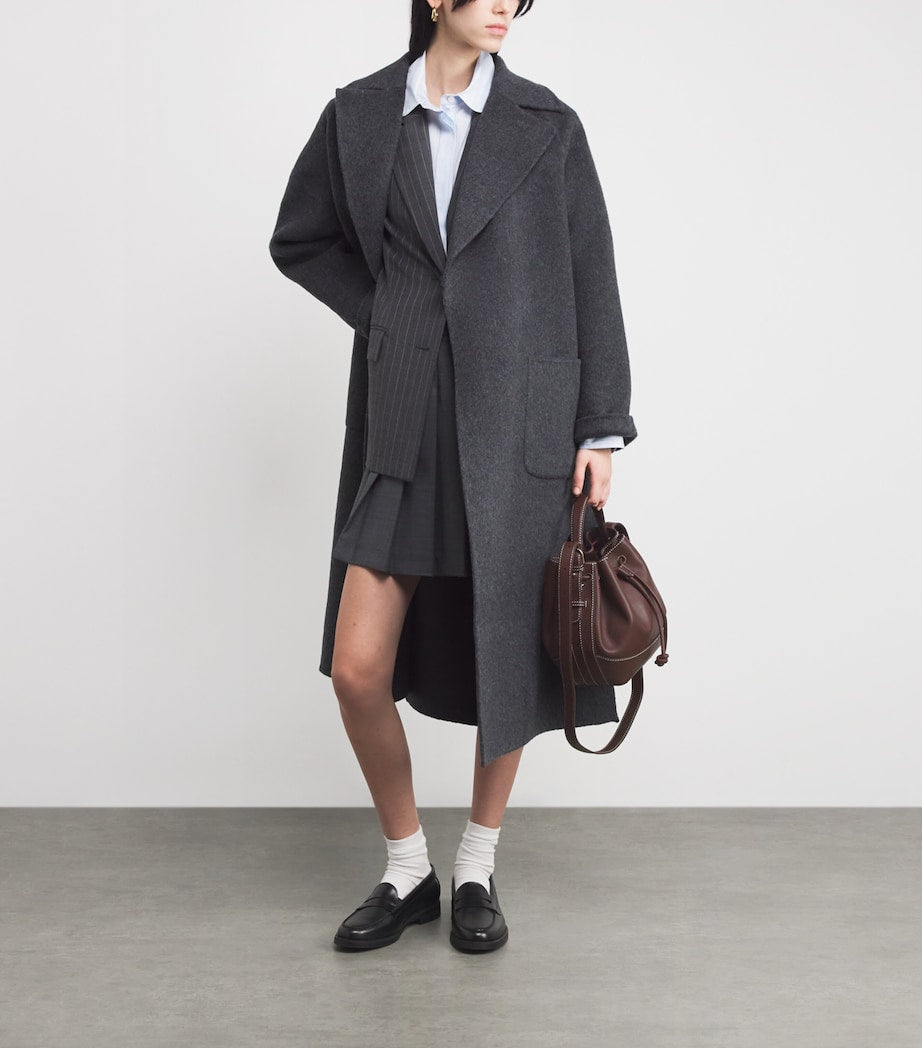 Claudie Pierlot Purple Leather Alvan Bucket Bag