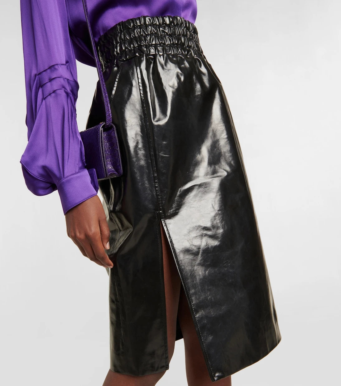 Tom Ford - Leather midi skirt