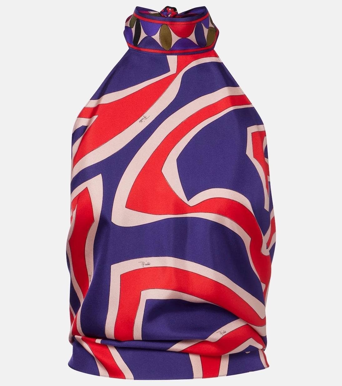 Pucci - Labirinto halterneck silk satin top