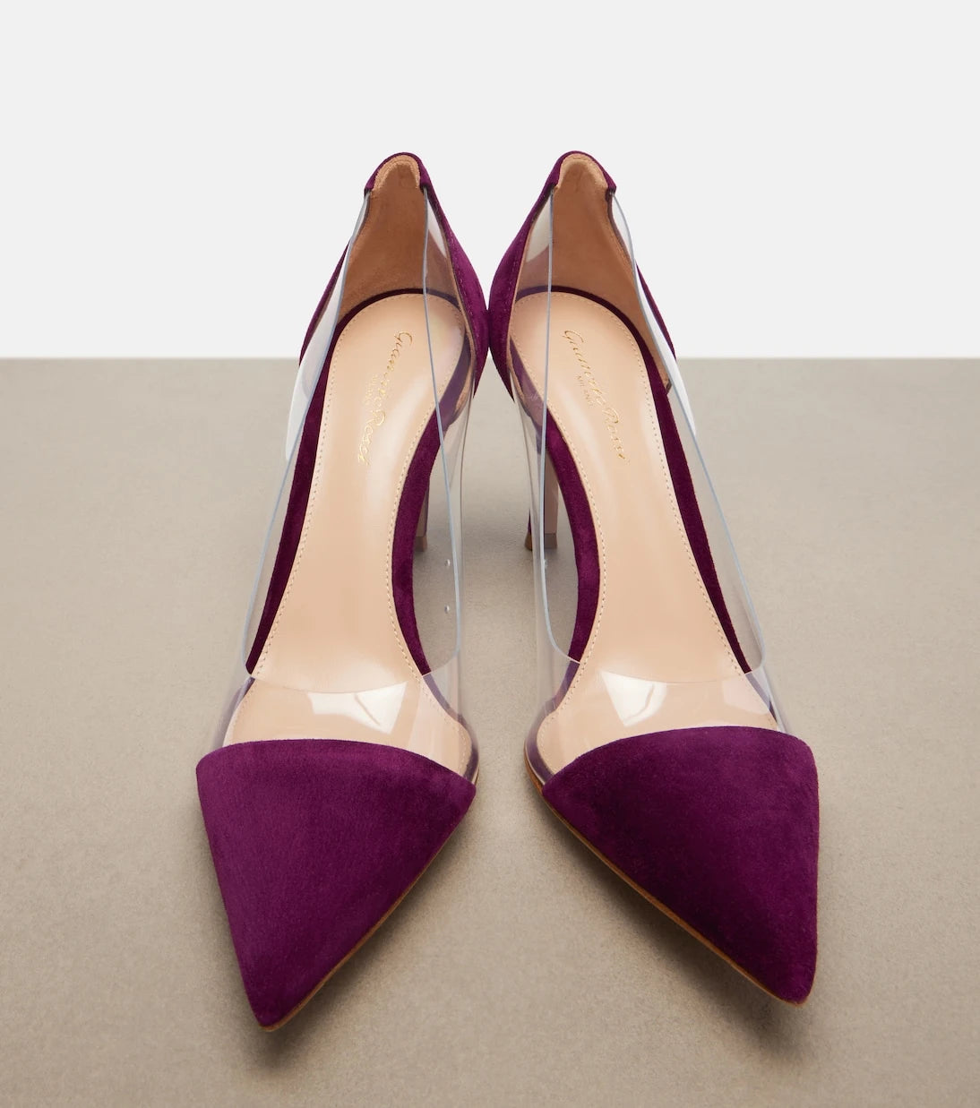 Gianvito Rossi - Plexi suede and TPU pumps