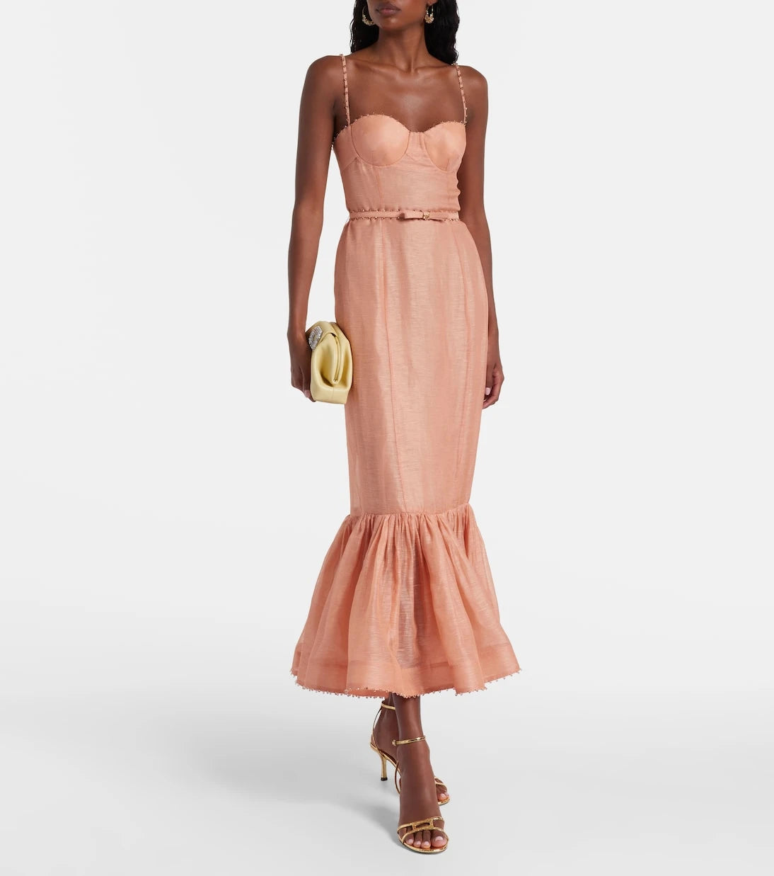 Zimmermann - Hypnotic embellished linen and silk gown