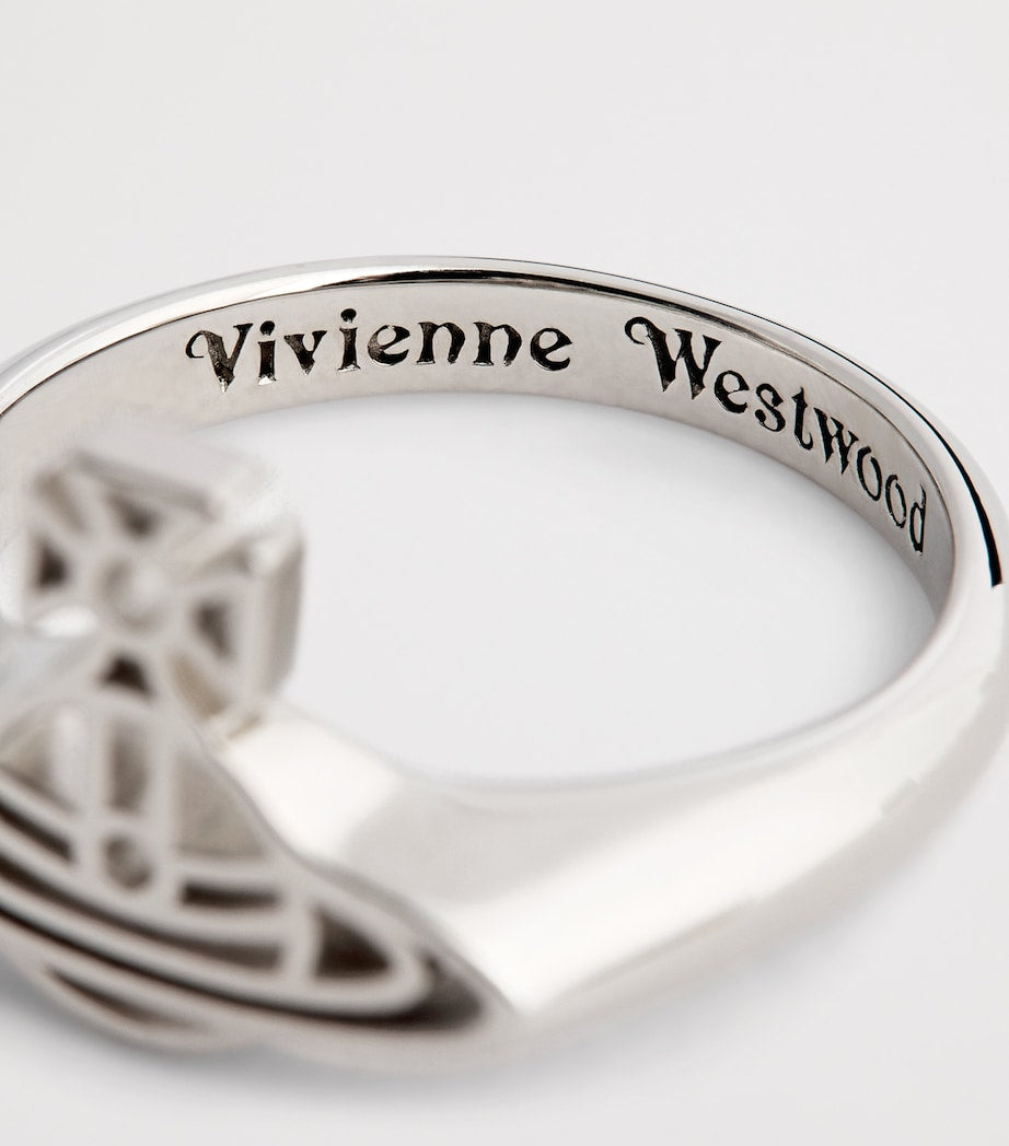 Platinum-Plated Sterling Silver Avon Orb Ring