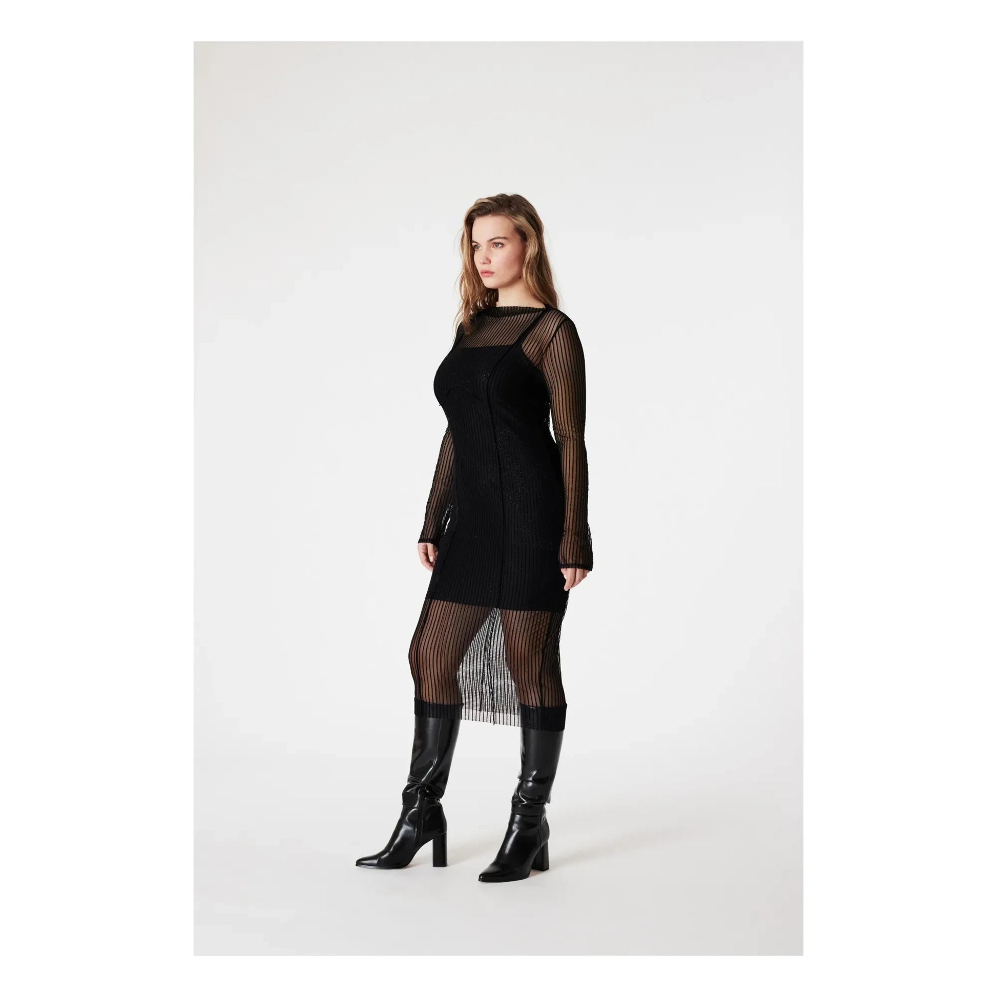 Icone - Petra Metallic Dress | Black