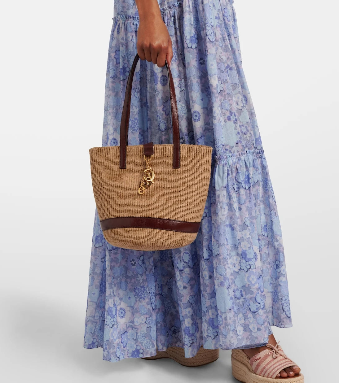 Chloé - Medium leather-trimmed basket bag