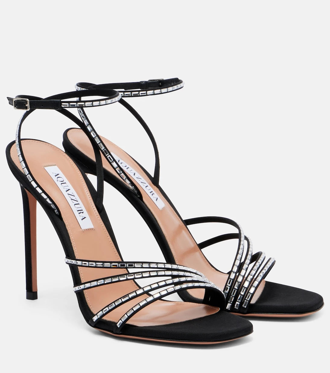 Aquazzura - Mistica 105 embellished satin sandals