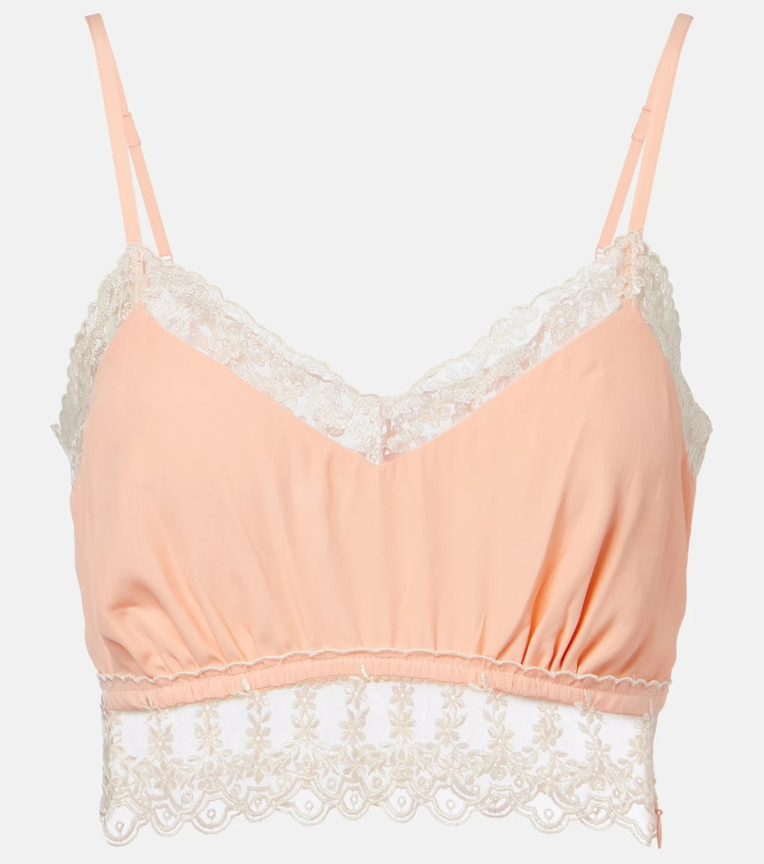Simone Rocha - Lace-trimmed crêpe de chine bra top