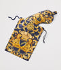 Navy Silk Printed Eye Mask