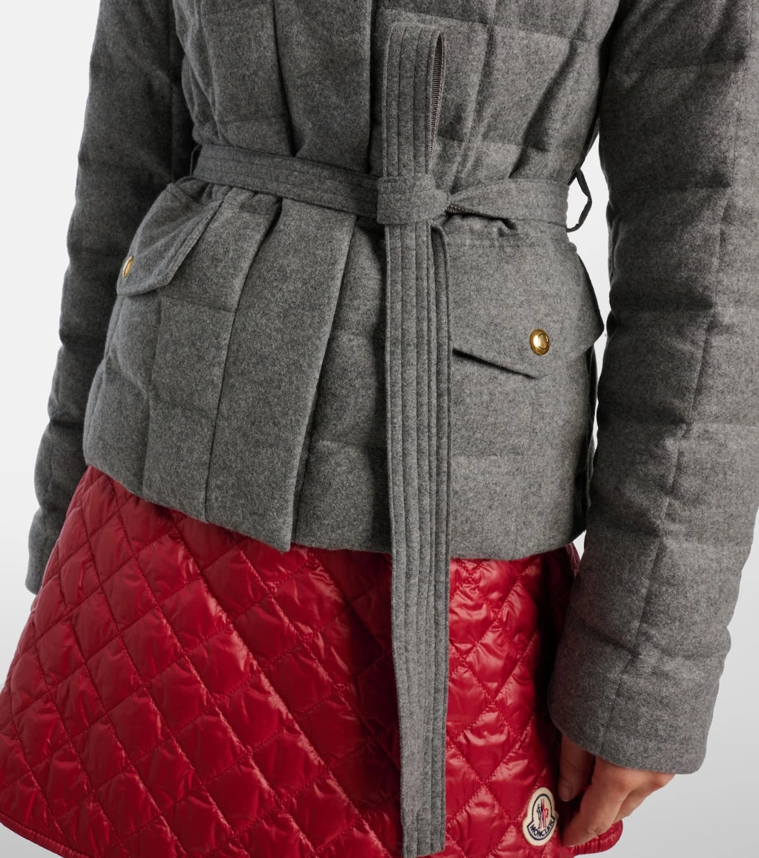 Moncler - Belted quilted down jacket