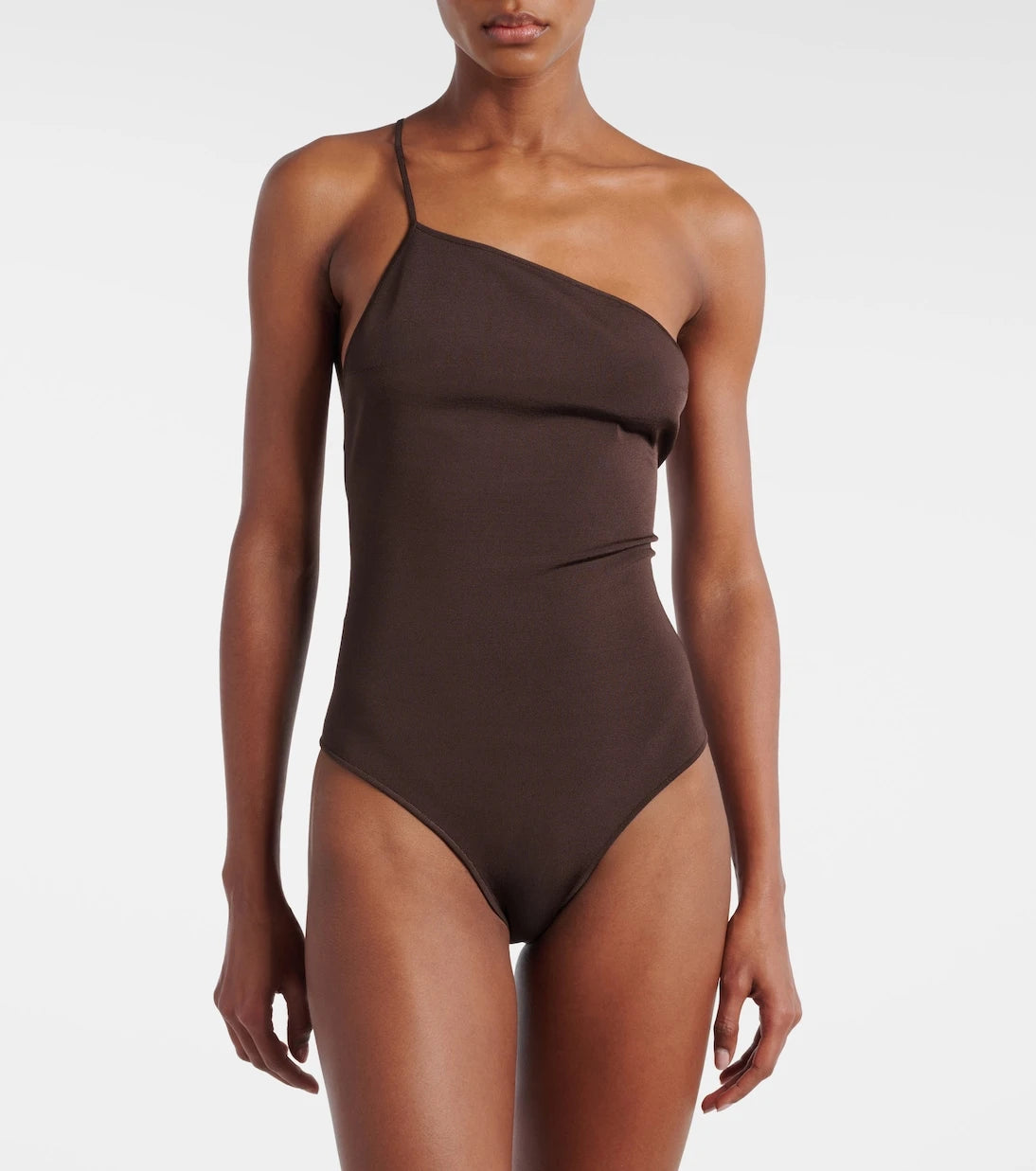 Saint Laurent - One-shoulder satin bodysuit