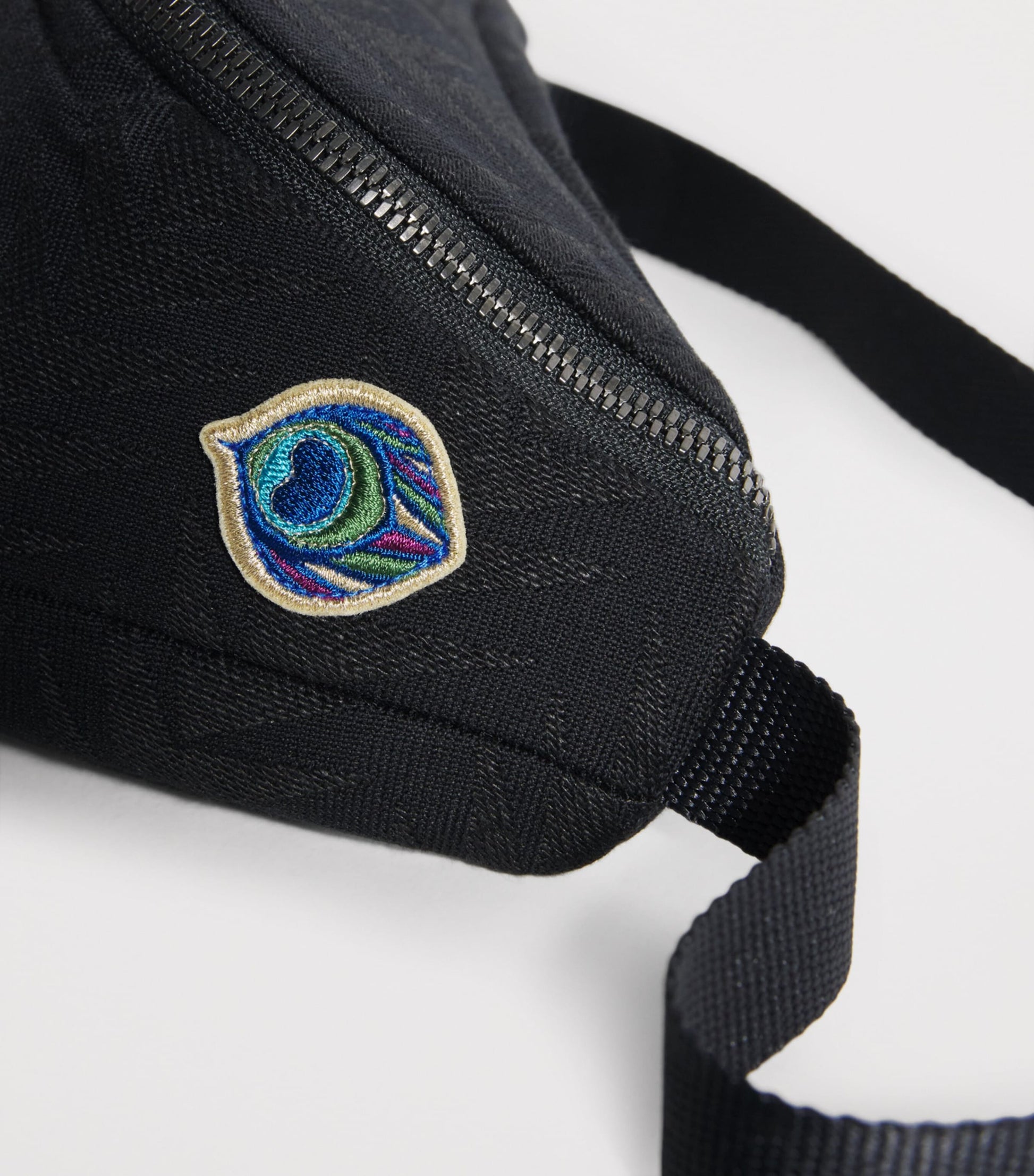 Cotton-Blend Arrow Magic Belt Bag BLACK