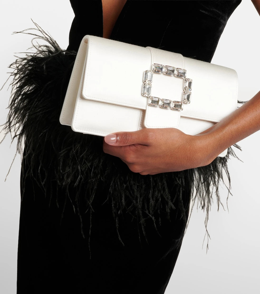 Manolo Blahnik - Maycapjou embellished satin clutch