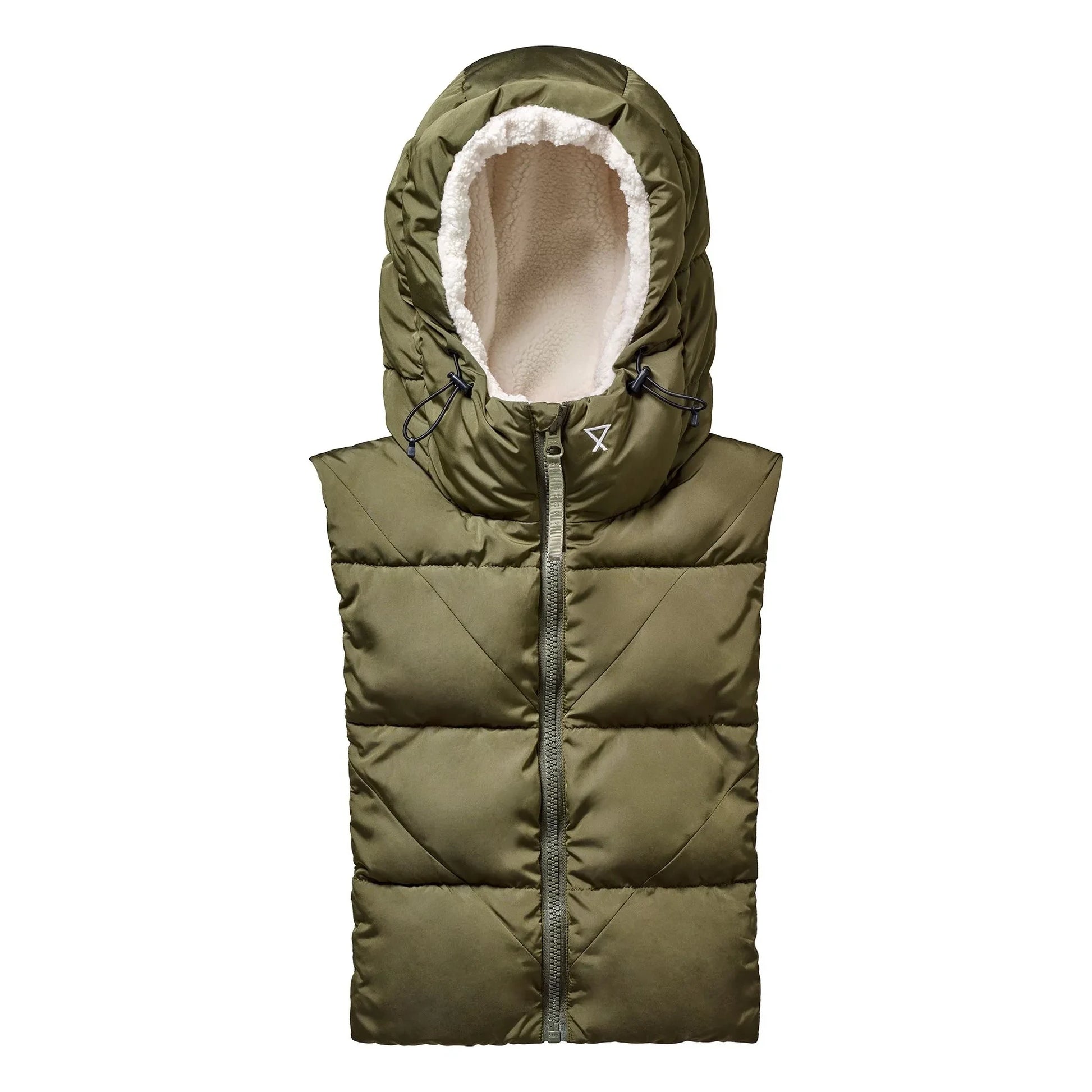 Fudoon - Shearling-effect reversible hooded jacket | Khaki