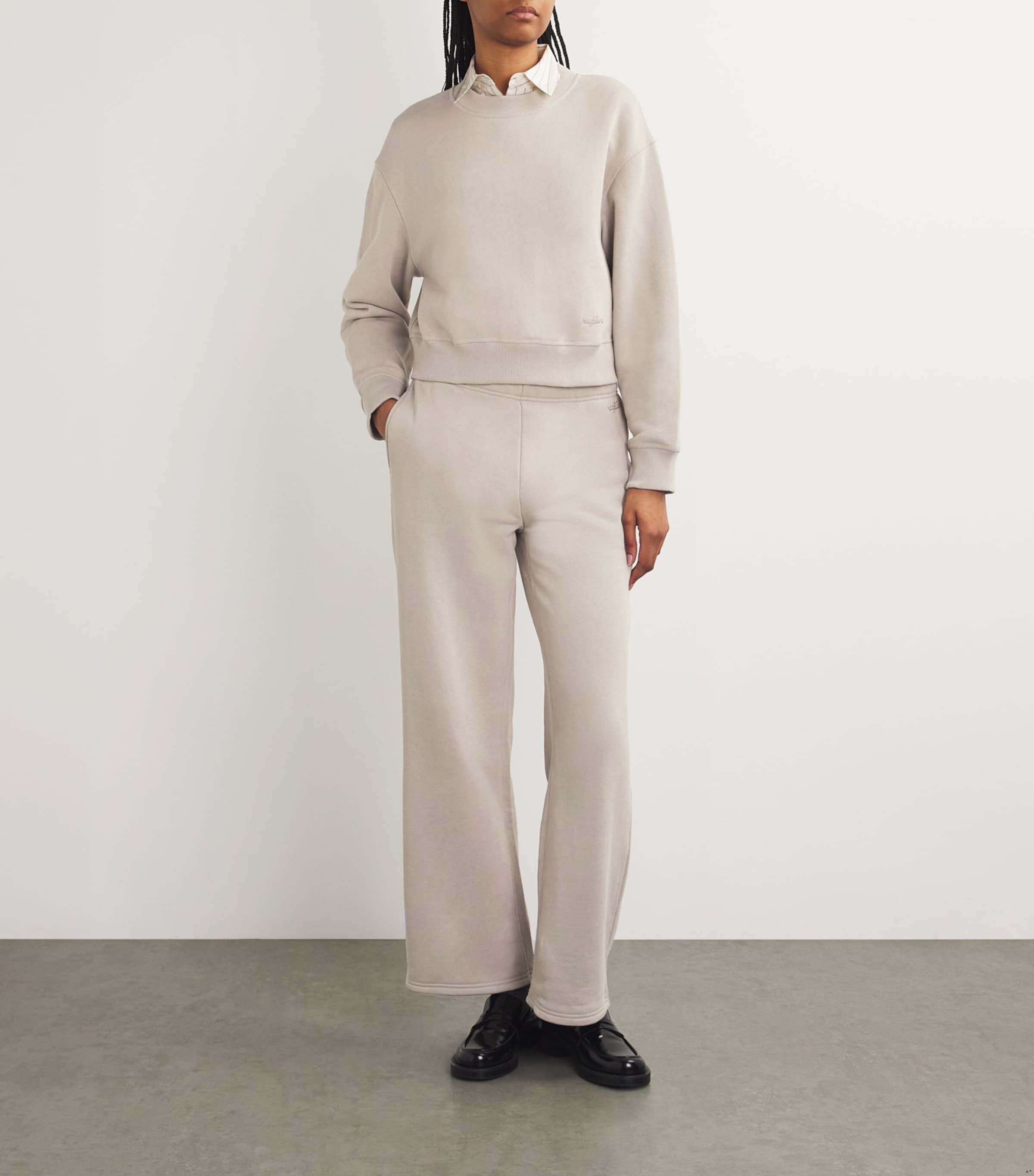 Rag & Bone Beige Terry Cloth Cropped Sweatshirt