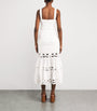 Self-Portrait Lace-Insert Belted Midi Dress WHITE