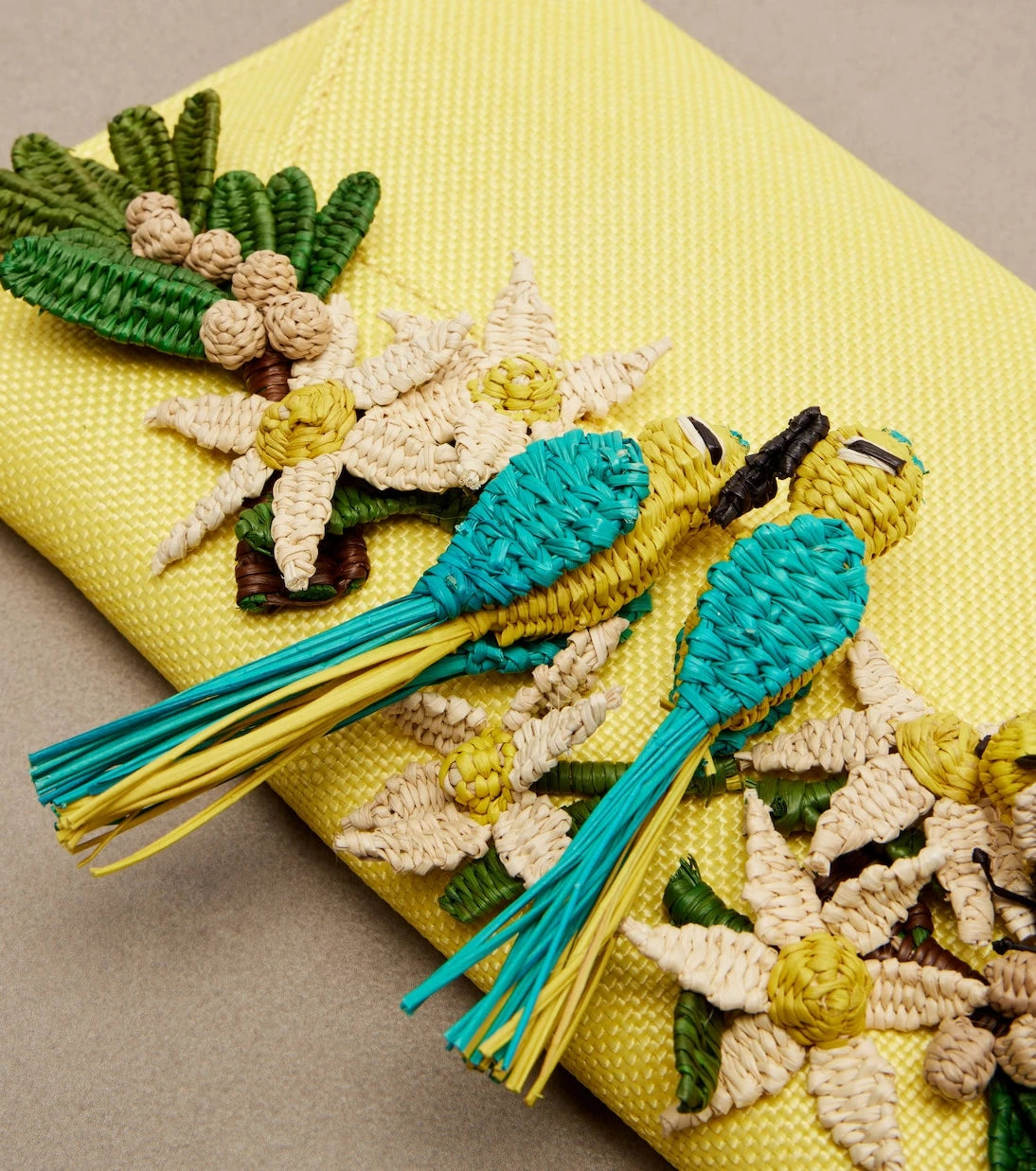 Aquazzura - Birdsong Small raffia clutch