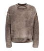 Black Wool Distressed Sweater