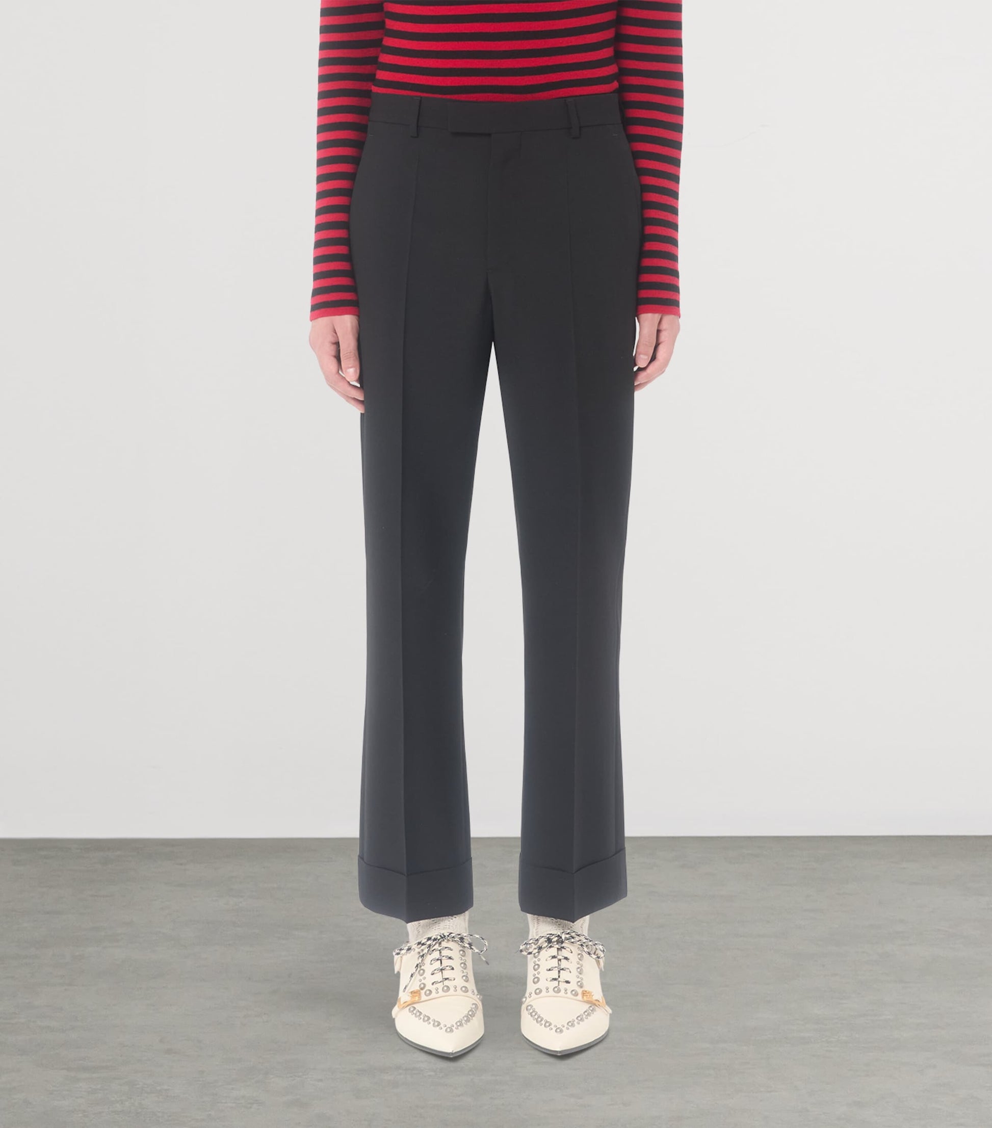 Virgin Wool Flared Trousers