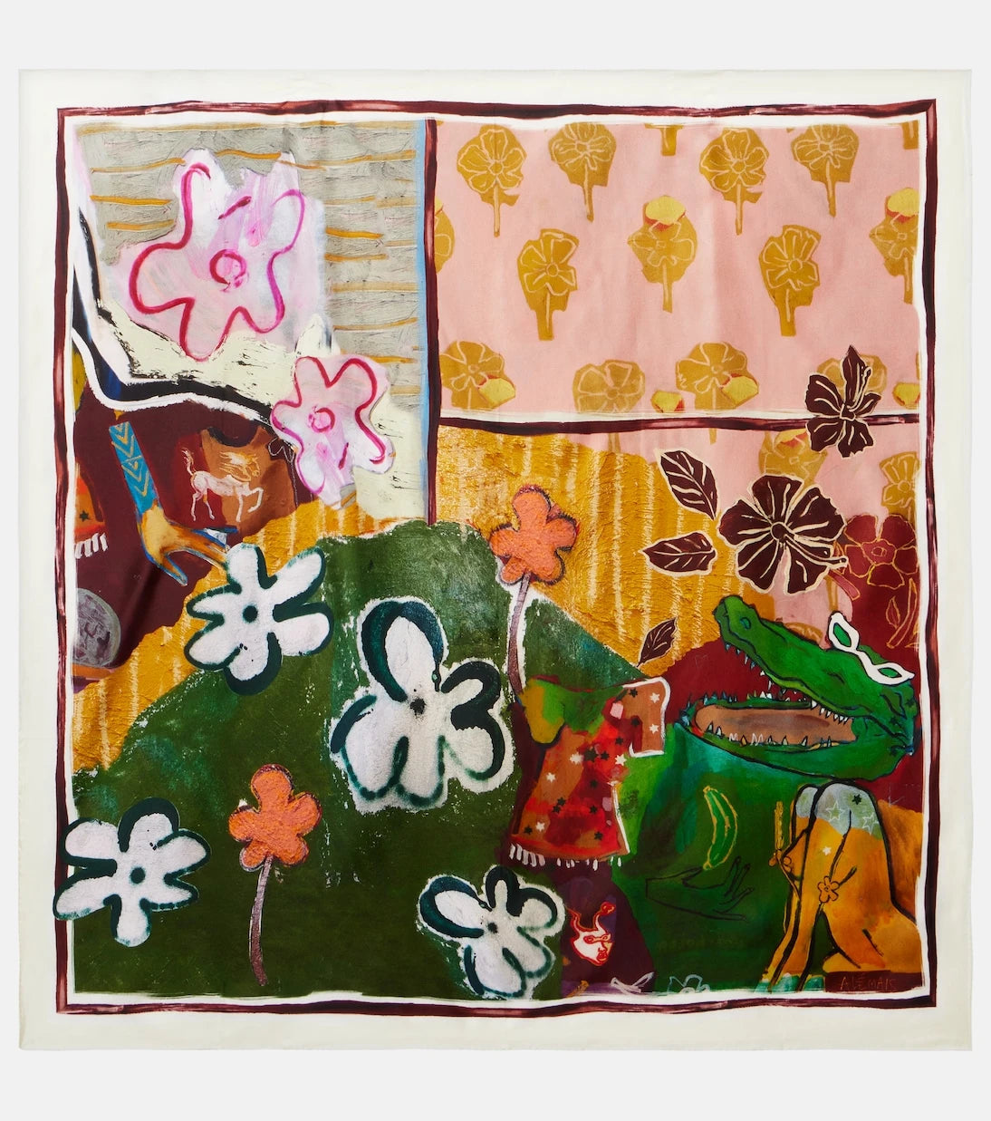 Alémais - x MLAK printed silk twill scarf