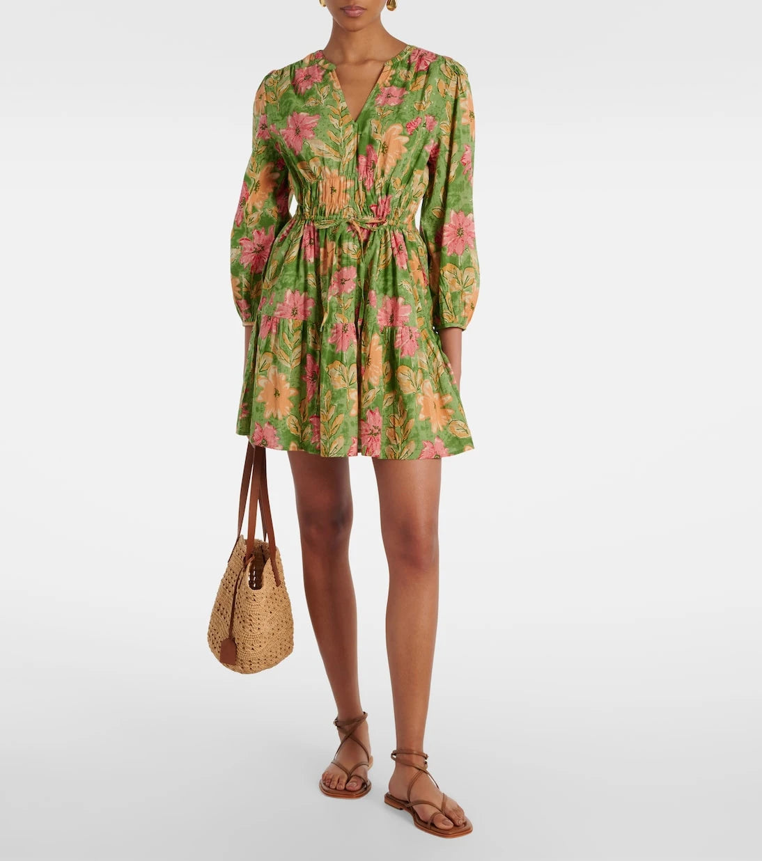 Velvet - Floral cotton minidress
