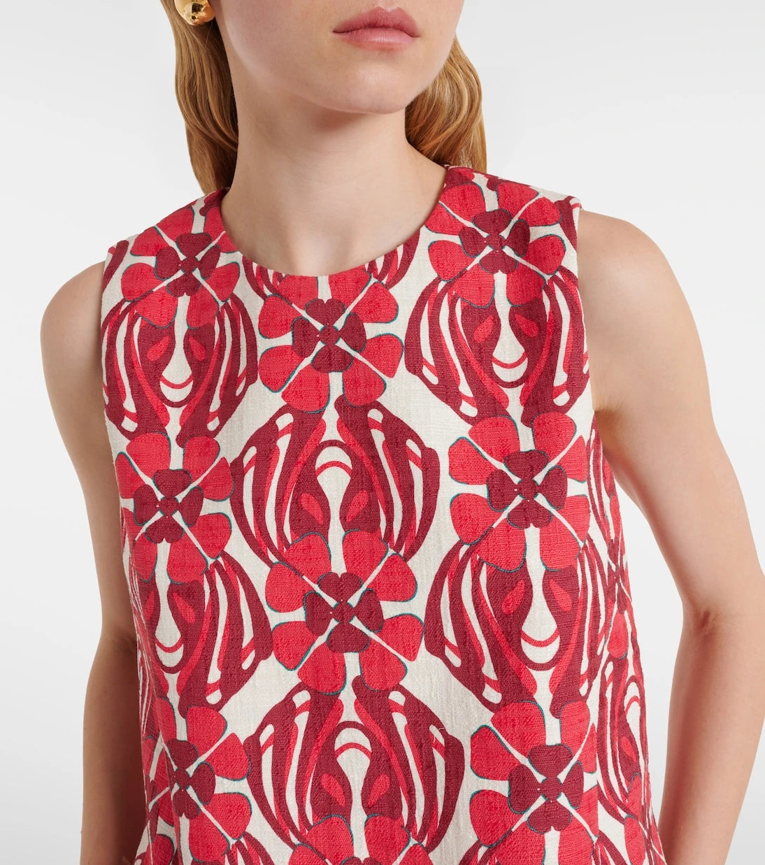 La DoubleJ - La Scala feather-trimmed cotton top