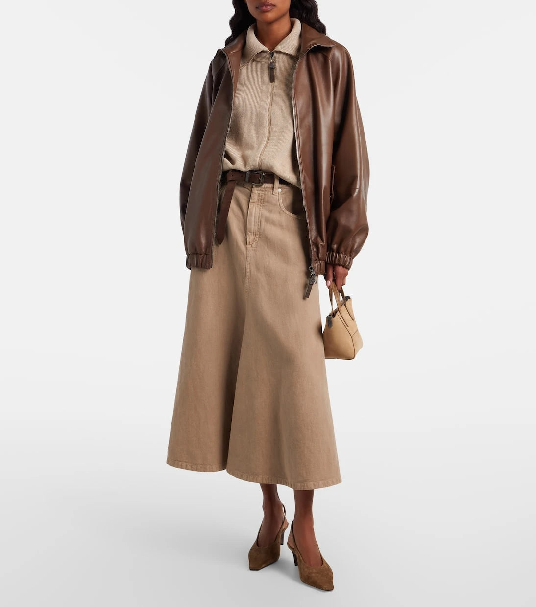Brunello Cucinelli - Duo Mini Monili suede top-handle bag