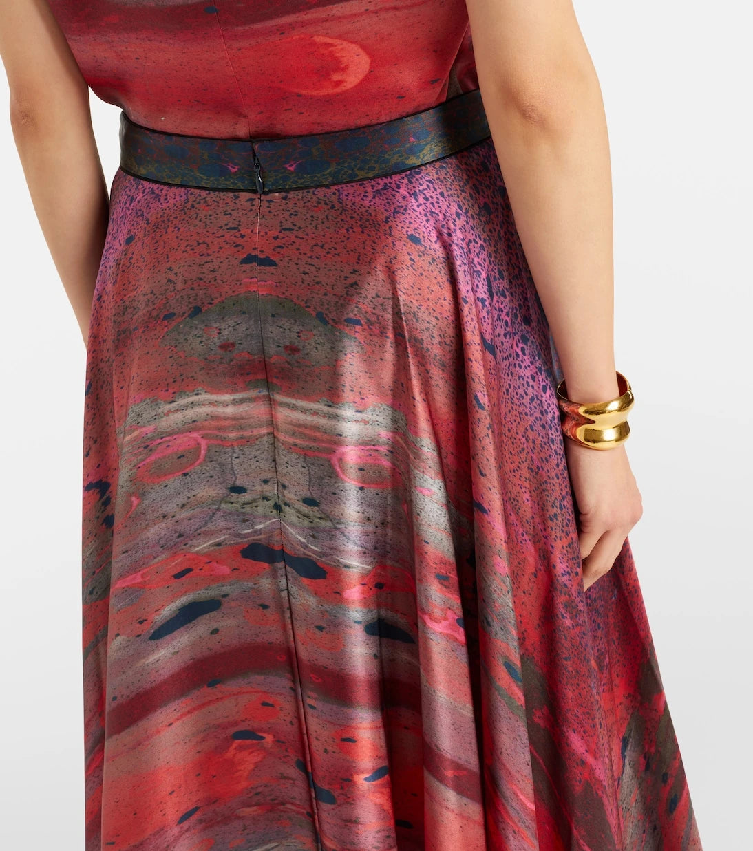 Roksanda - Printed silk satin maxi skirt