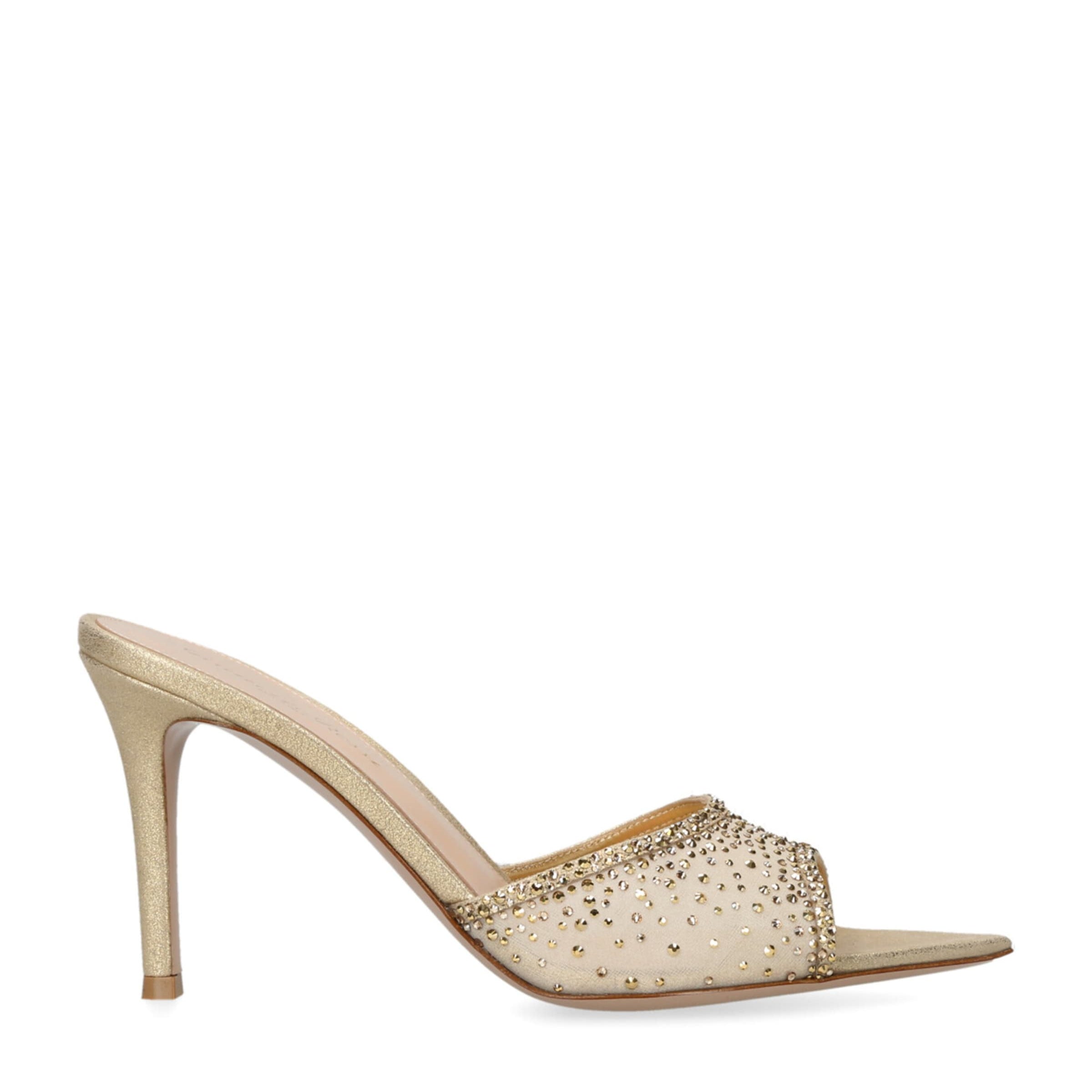 Gold Embellished Rania Mules 85