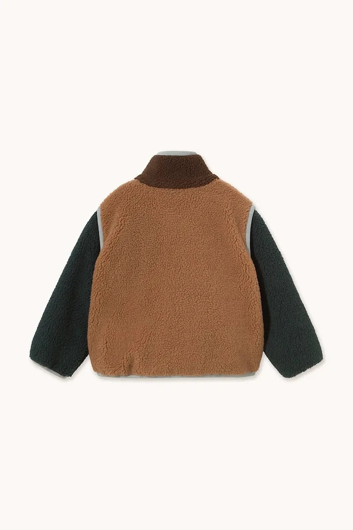 Çocuklar için fermuarlı polar üst COLOR BLOCK SHERPA JACKET