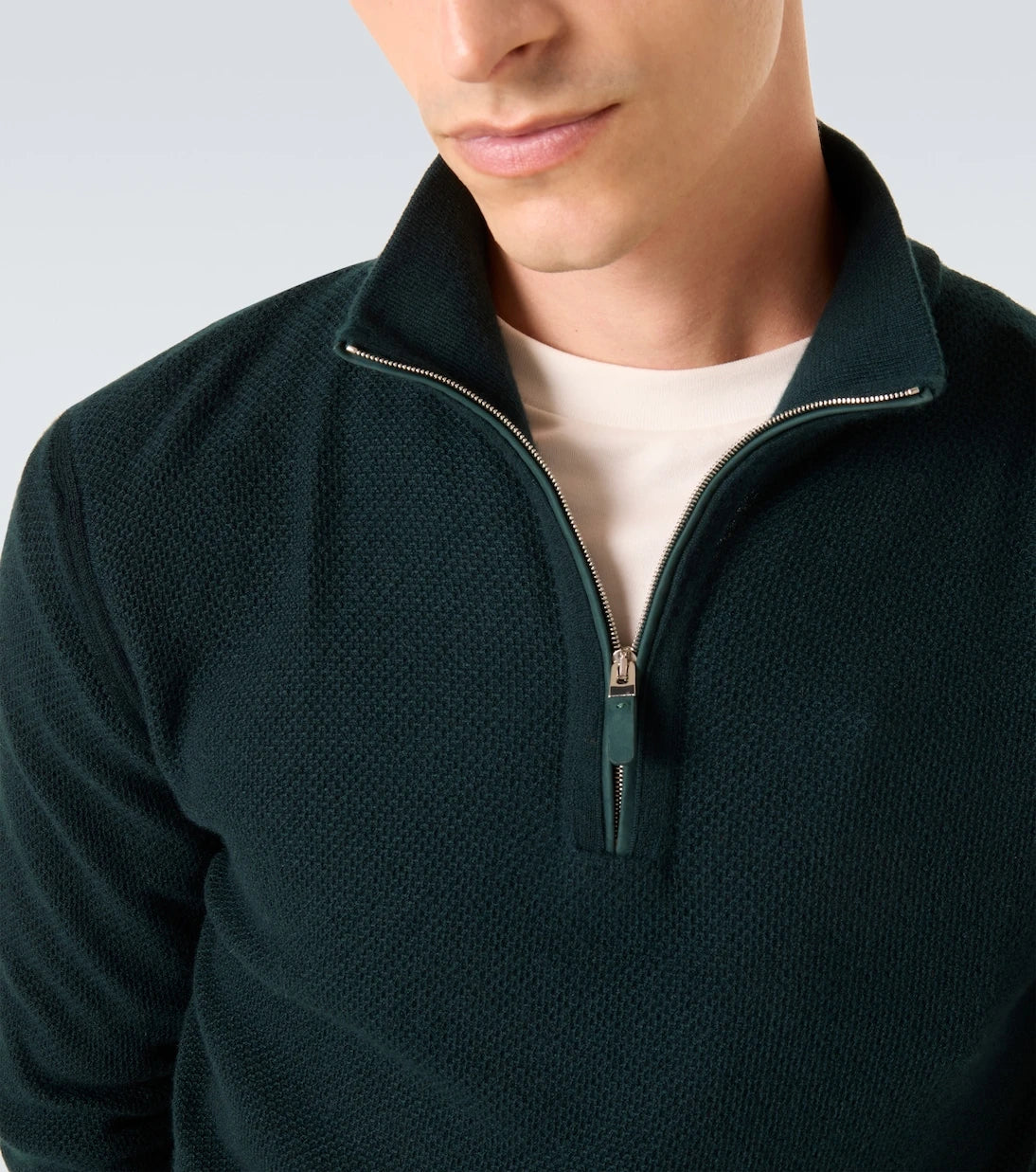 Zegna - كنزة كشمير بسحاب نصفي