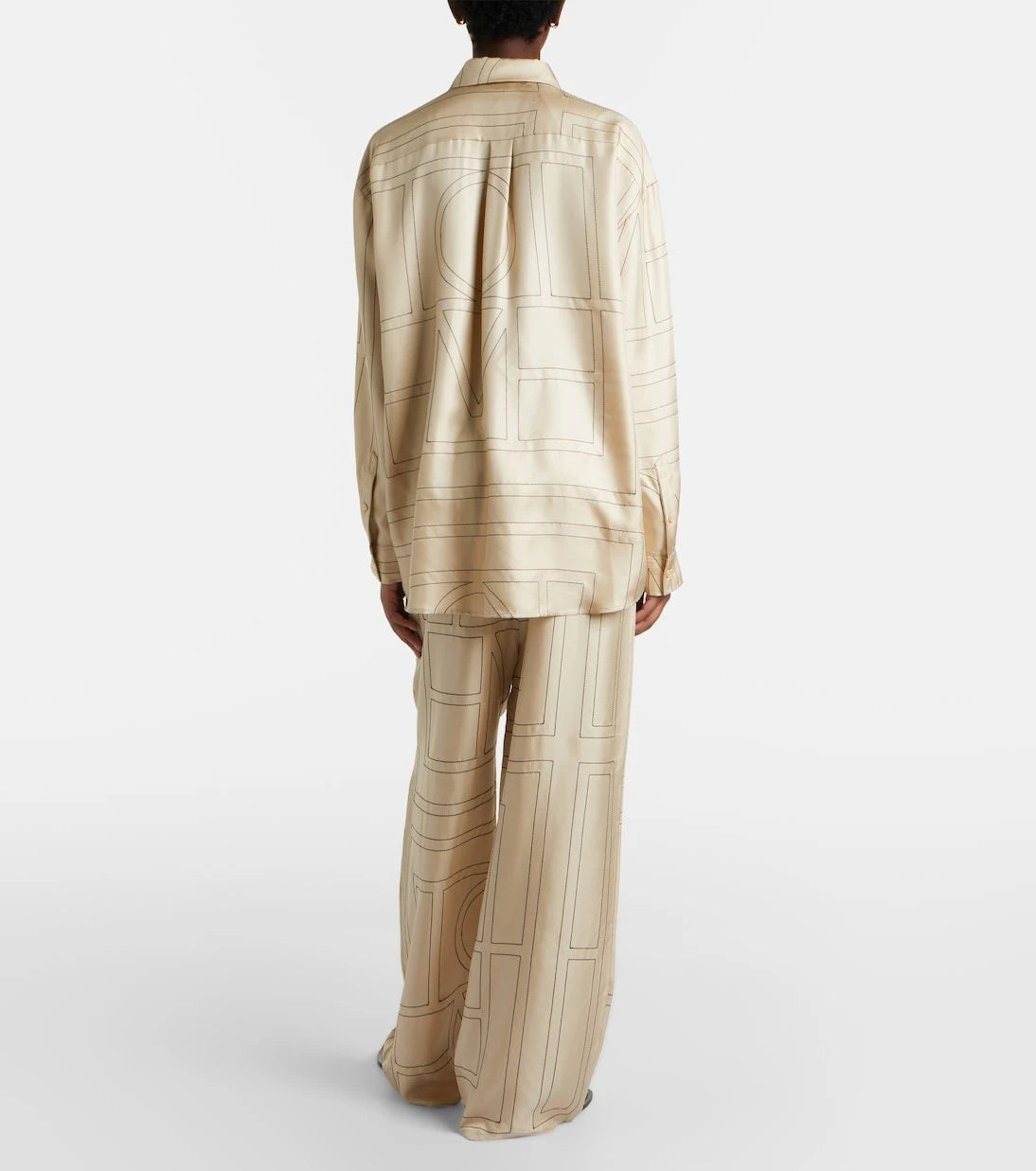 Toteme - Logo wide-leg silk pants