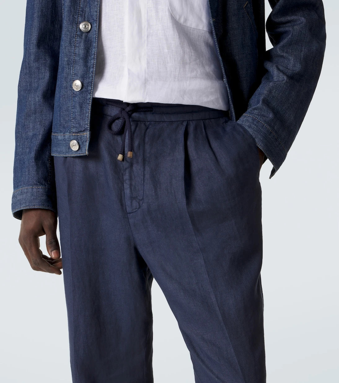 Brunello Cucinelli - Linen gabardine tapered pants