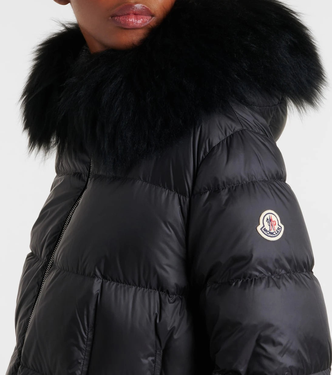 Moncler - Boedic shearling-trimmed down jacket