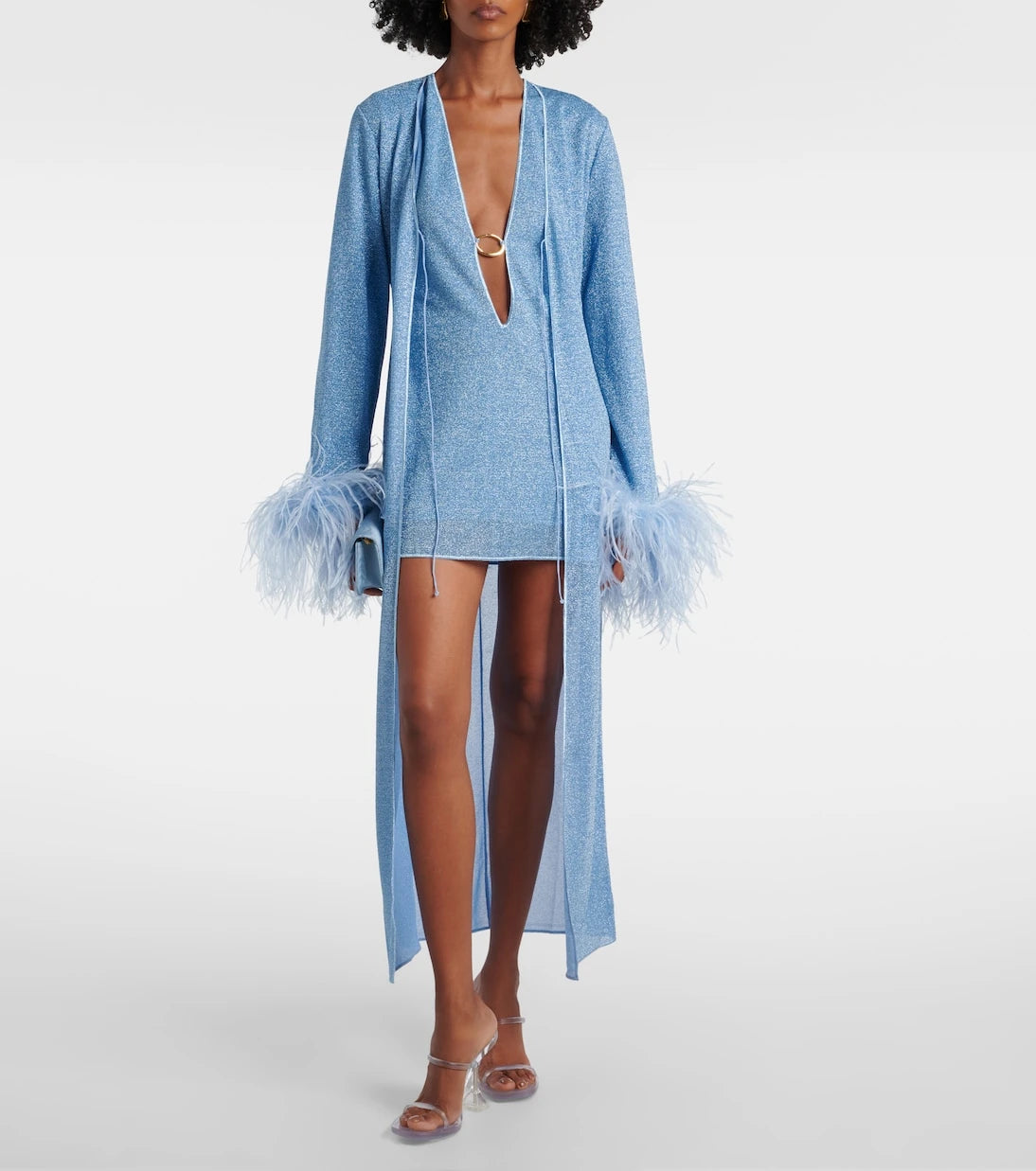 Oséree - Lumière Plumage feather-trimmed robe