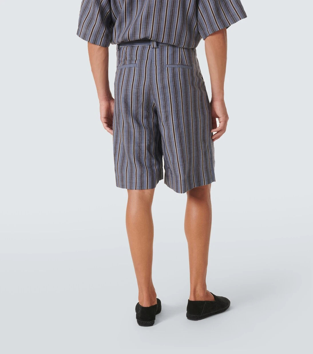 King & Tuckfield - Striped wool Bermuda shorts