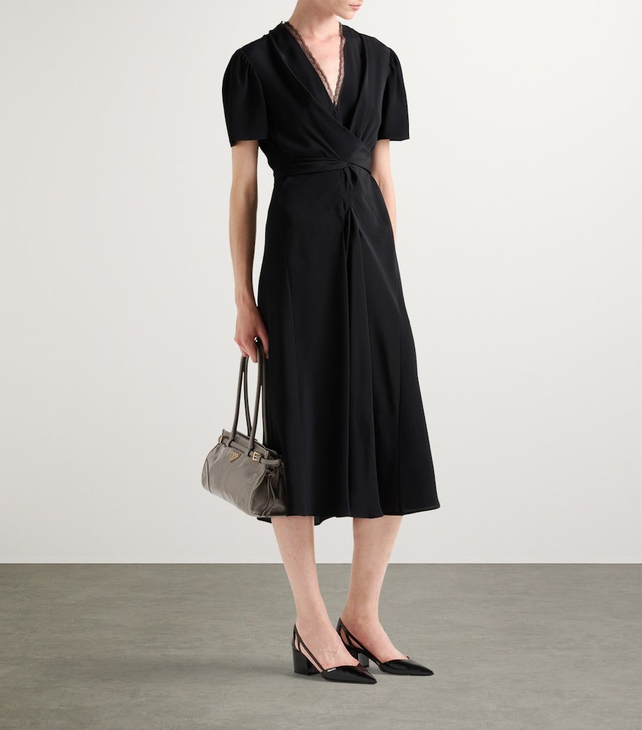 Prada Black Marocain Midi Dress
