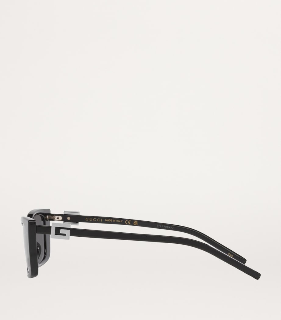 Black Slim Cat-Eye Sunglasses