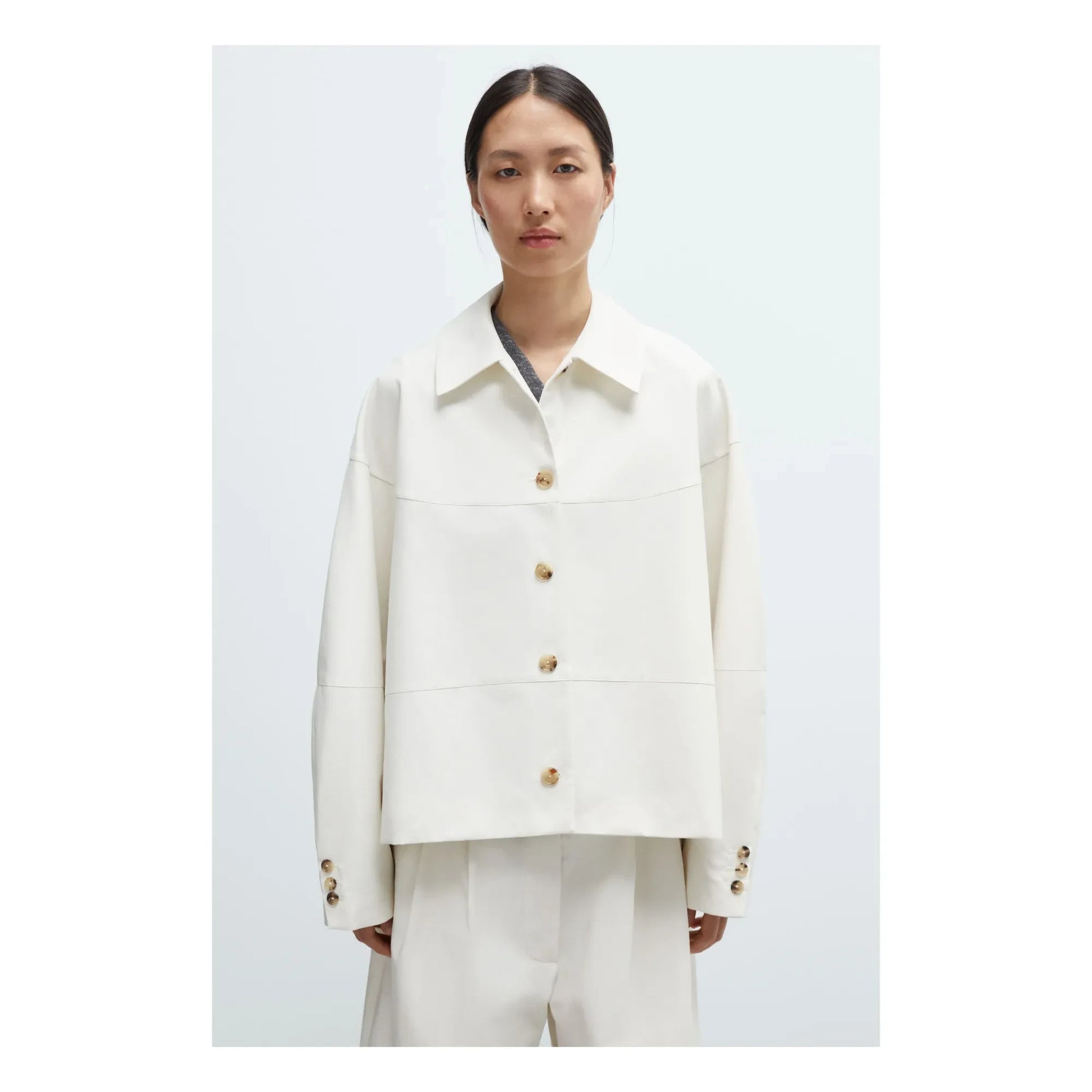 Cordera - Cocoon Cotton Jacket | Ivory